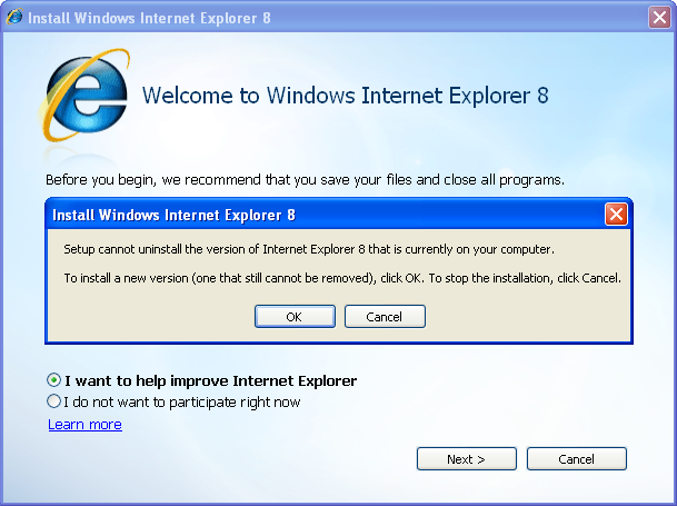 Internet Explorer 8.0 XP